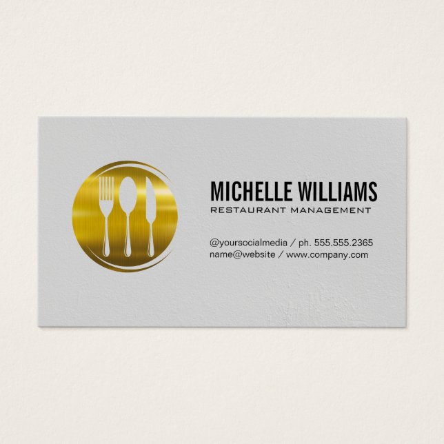 Cartes De Visite Argent métal or (Devant)