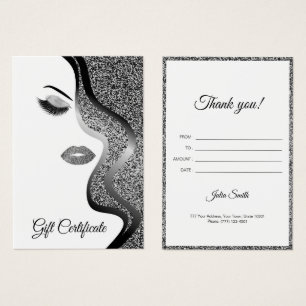 Cartes De Visite Argent moderne avec effet Parties scintillant