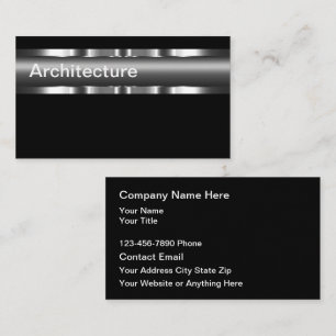Cartes de visite argentées d'architecture chic