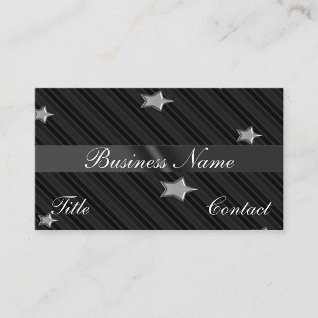Cartes de visite argentés de bannière étoilée (Devant)