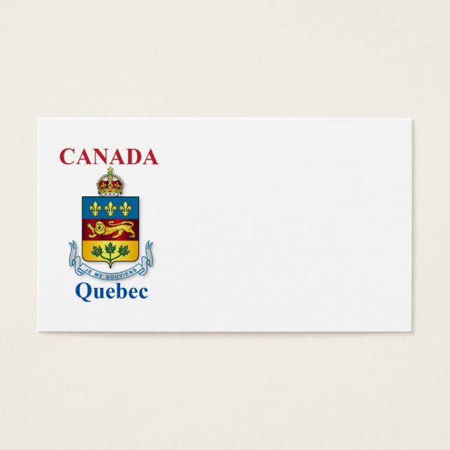 Cartes De Visite Armoiries du Québec (Devant)