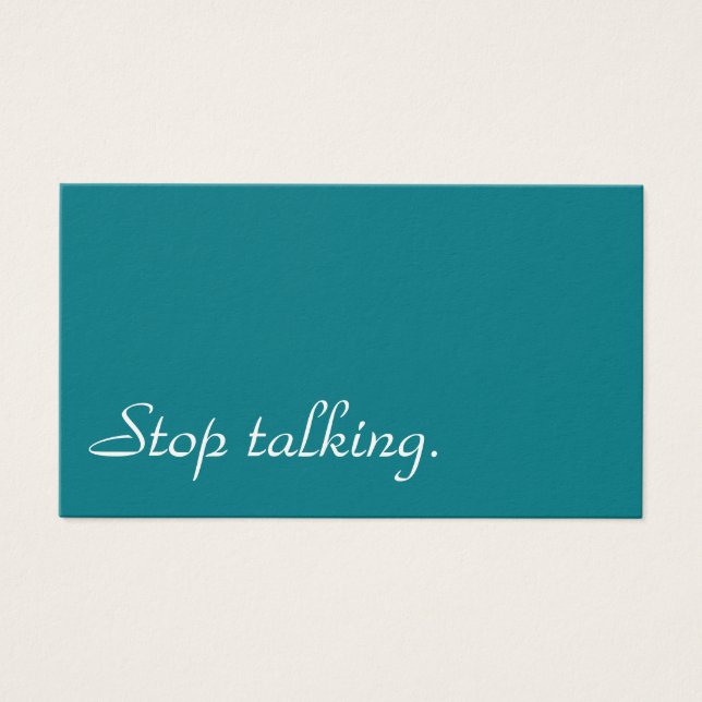 Cartes De Visite Arrête De Parler ! (Devant)
