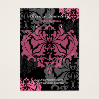 Cartes De Visite Arrière - plan D'Apprentissage Damask Rose Et Grey