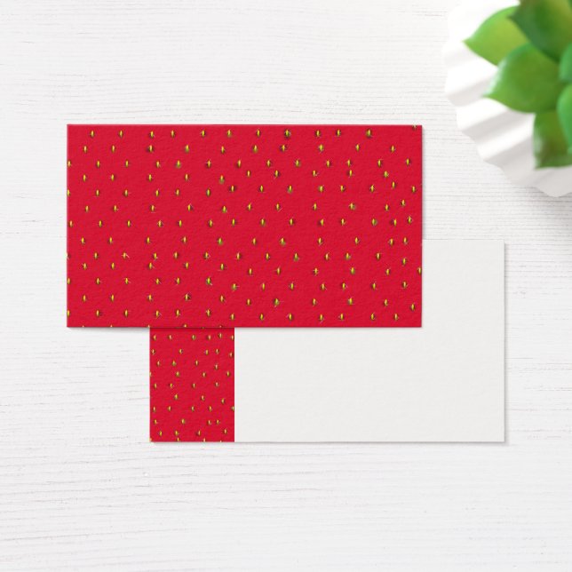 Cartes De Visite Arrière - plan de fraise drôle rouge (Bureau)