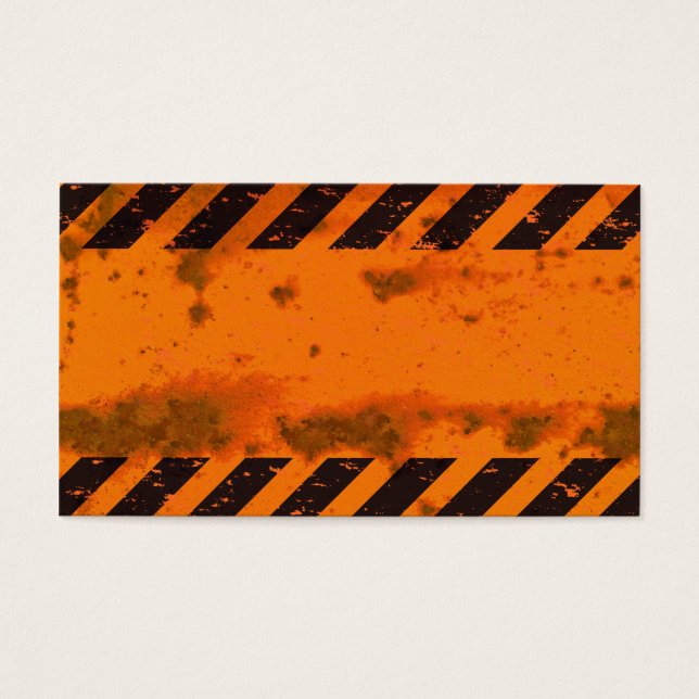Cartes De Visite Arrière - plan des rayures de danger rouillé (Devant)