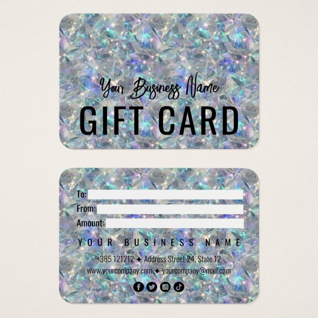 Cartes De Visite Arrière - plan en pierre optique holographique (Devant & derrière)