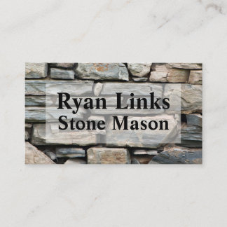 Cartes de visite Arrière - plans de Stone Mason