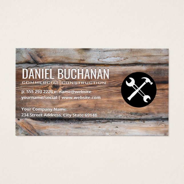 Cartes De Visite Arrosage et marteau | Arrière - plan du panneau de (Devant)