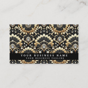 Cartes de visite Art déco noir et or Glam Diamond