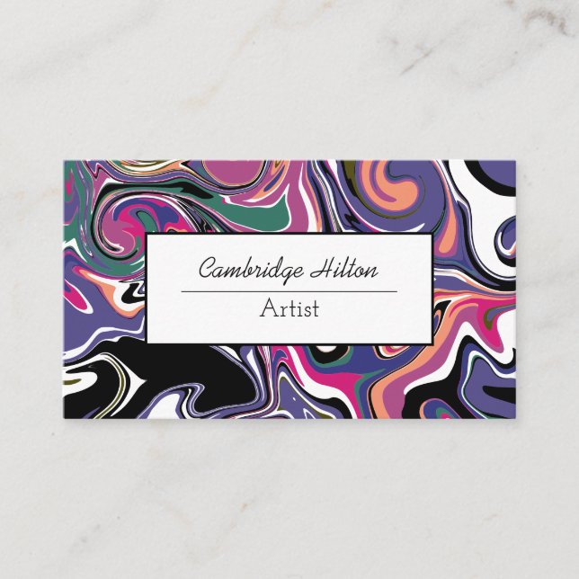 Cartes de visite Art fluide abstrait tourbillons c (Devant)