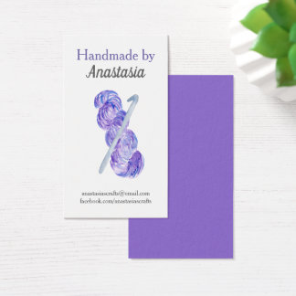 Cartes De Visite Artisanat en Crochet violet fait main