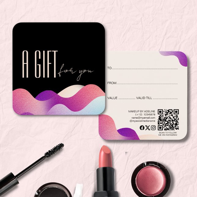Cartes De Visite Artiste de maquillage moderne Blush Pink (Créateur téléchargé)
