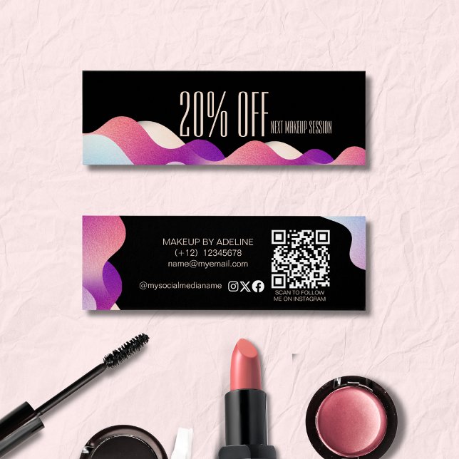 Cartes De Visite Artiste de maquillage Motif moderne Blush Pink (Créateur téléchargé)
