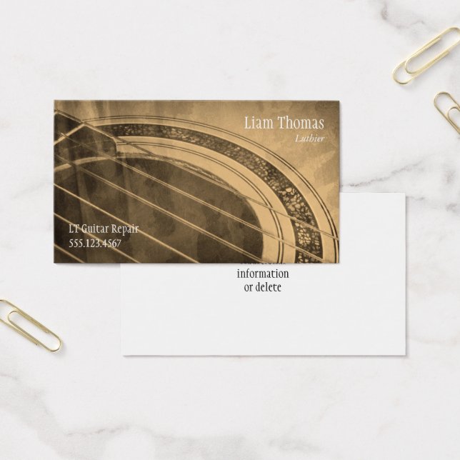 Cartes De Visite Artiste guitare Luthier sur mesure (Bureau)
