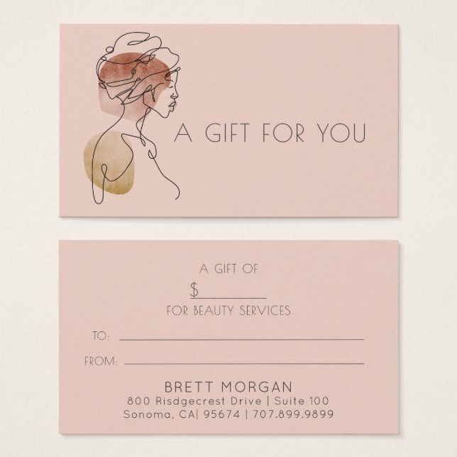 Cartes De Visite Artiste maquillage femme de la ligne moderne (Devant & derrière)