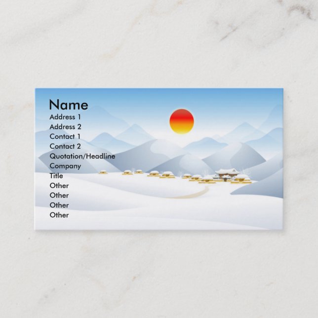 Cartes de visite asiatiques de Sun d'hiver (Devant)