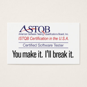 Cartes De Visite ASTQB a certifié l'appareil de contrôle de