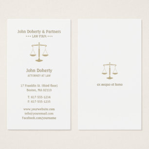 Cartes De Visite Attorney at Law   Elegant Gold