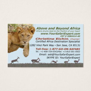 Cartes De Visite Au-dessus et au delà de l'Afrique votre expert en