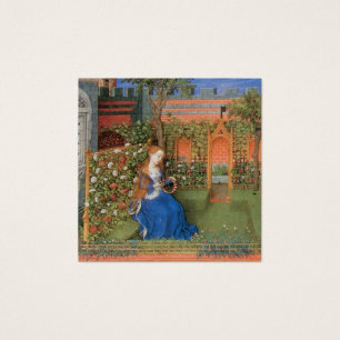 Cartes De Visite Auberge médiévale dans le jardin rose du château