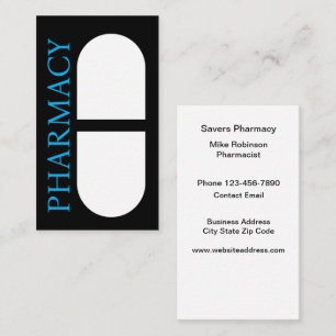 Cartes de visite audacieuses et modernes pour phar
