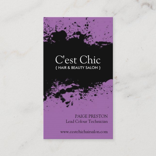 Cartes de visite audacieux de salon (Devant)