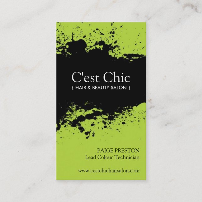 Cartes de visite audacieux de salon (Devant)