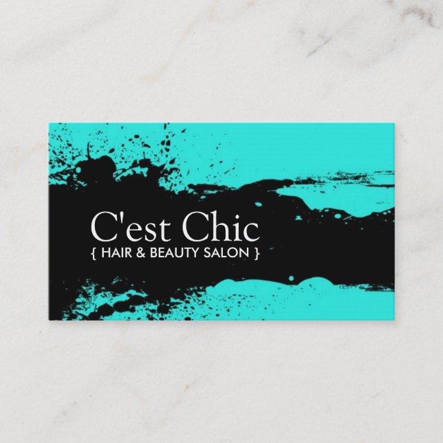 Cartes de visite audacieux de salon de coiffure (Devant)