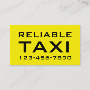 Cartes de visite audacieux simples de taxi