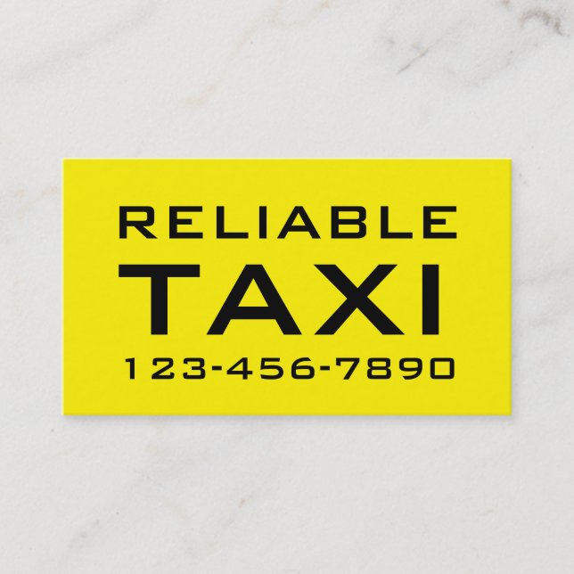 Cartes de visite audacieux simples de taxi (Devant)