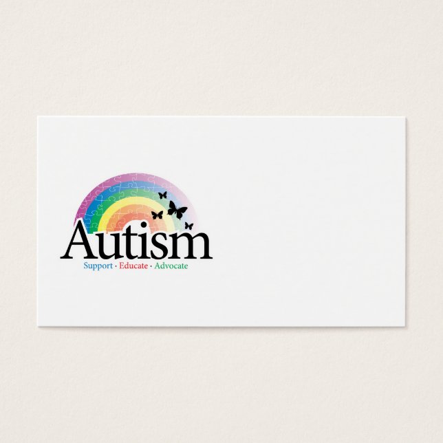 Cartes De Visite Autisme arc-en-ciel (Devant)