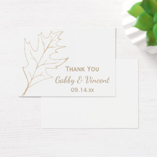 Cartes De Visite Automne Feuilles de chêne Mariage Favoriser Tags