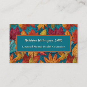 Cartes de visite Automne Feuilles Nature Or Rouge 