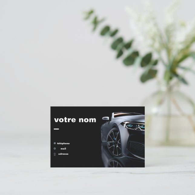 Cartes de visite automobile personnalisable (Debout devant)