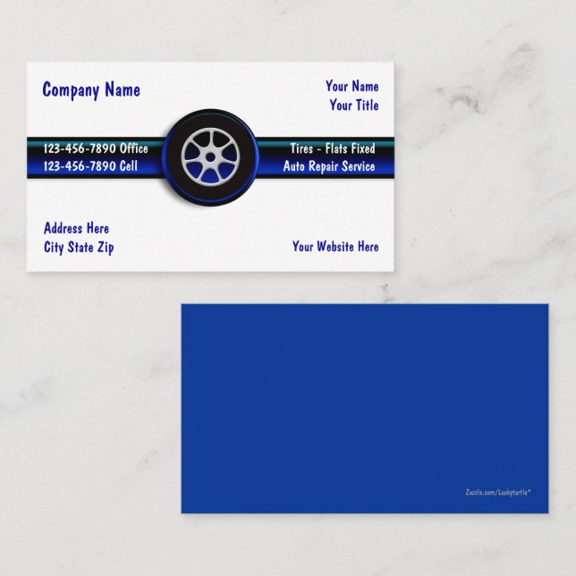 Cartes de visite automobiles (Devant / Derrière)