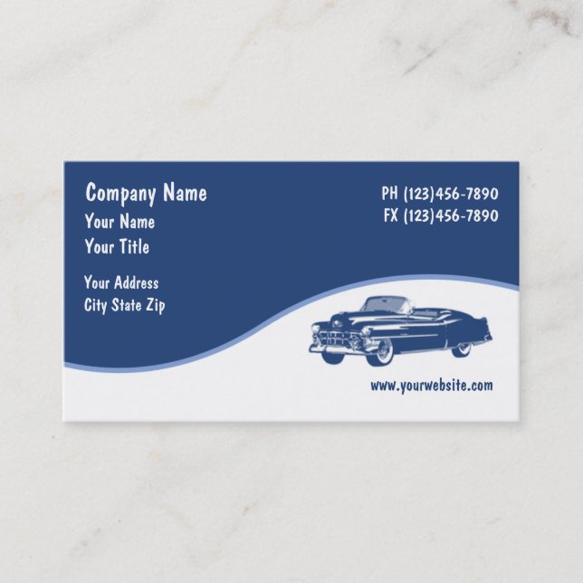 Cartes de visite automobiles (Devant)