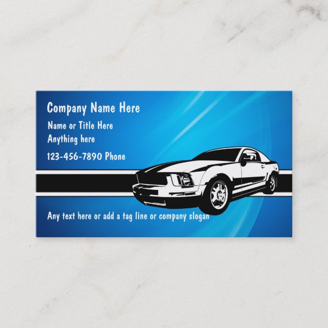 Cartes de visite automobiles (Devant)