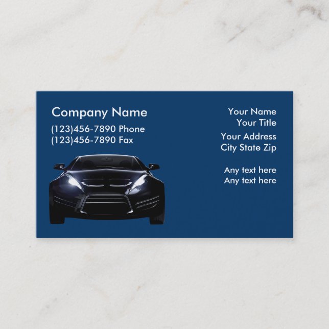 Cartes de visite automobiles cool (Devant)