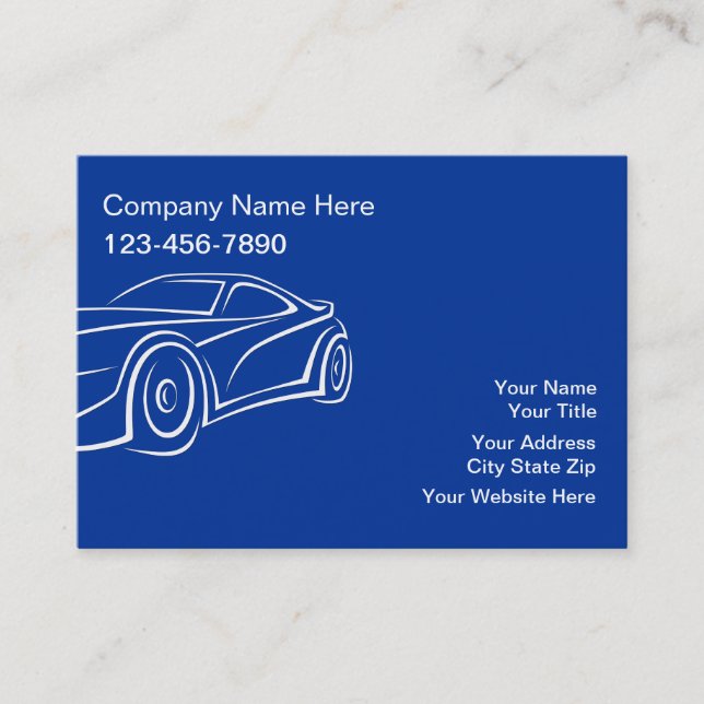 Cartes de visite automobiles grand format (Devant)