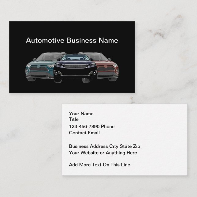 Cartes de visite automobiles graphiques SUV (Devant / Derrière)