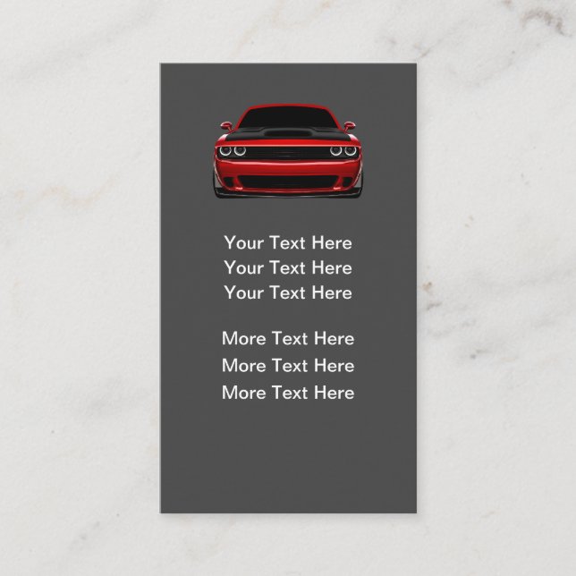 Cartes de visite automobiles simples verticales (Devant)