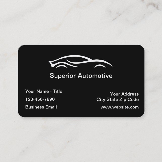 Cartes de visite aux coins arrondis Classy Automot (Devant)
