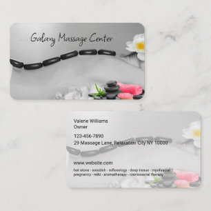 Cartes de visite aux coins arrondis pour massage t