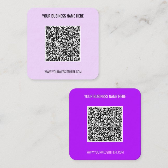 Cartes de visite avec code QR à texte et couleurs  (Devant / Derrière)