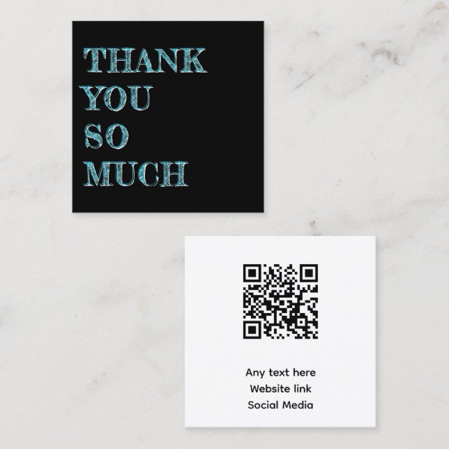 Cartes de visite avec code QR de remerciement clie (Devant / Derrière)