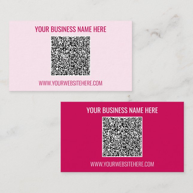 Cartes de visite avec code QR Texte personnalisé e (Devant / Derrière)