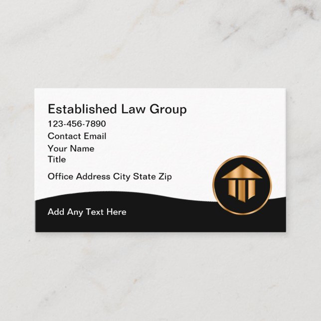 Cartes de visite avec logo d'avocat élégant (Devant)
