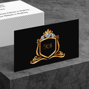 Cartes de visite avec monogramme de nom élégant