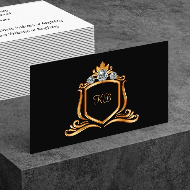 Cartes de visite avec monogramme de nom élégant (Créateur téléchargé)