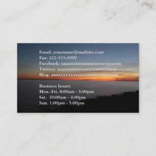 cartes de visite avec paysage de lac et coucher de